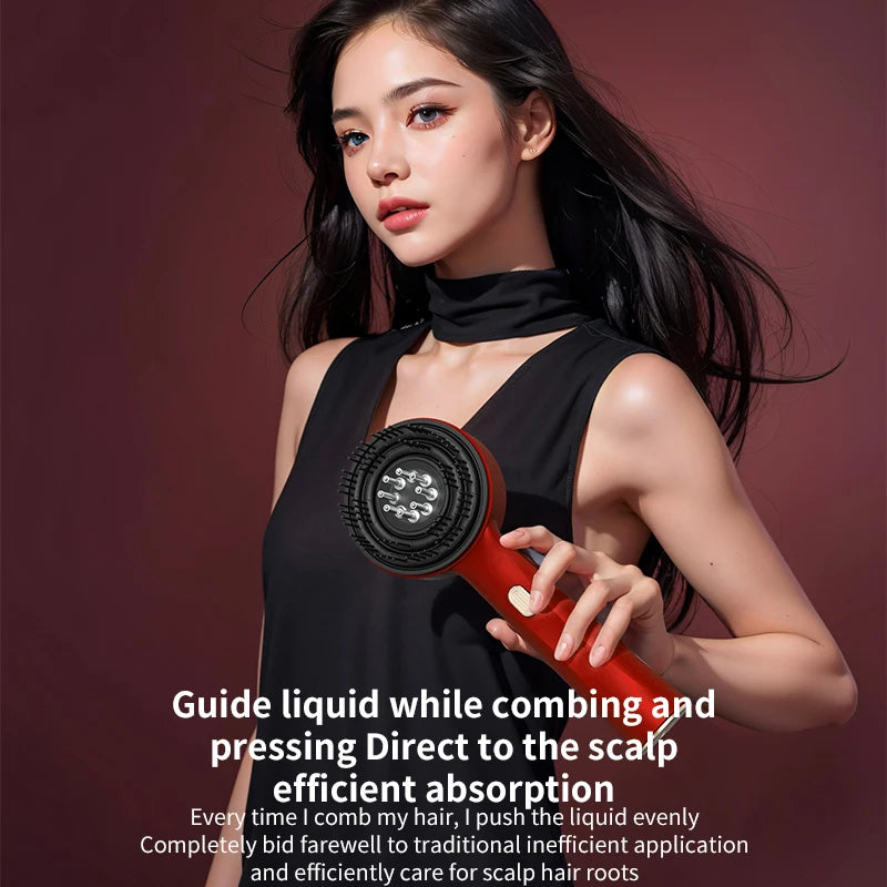 Peine Masajeador Eléctrico Vibratorio con Luz Roja para Crecimiento Capilar Saludable